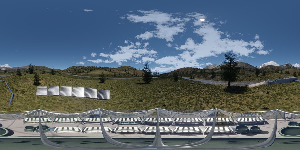360°-Ansicht über der Geodom-Kuppel